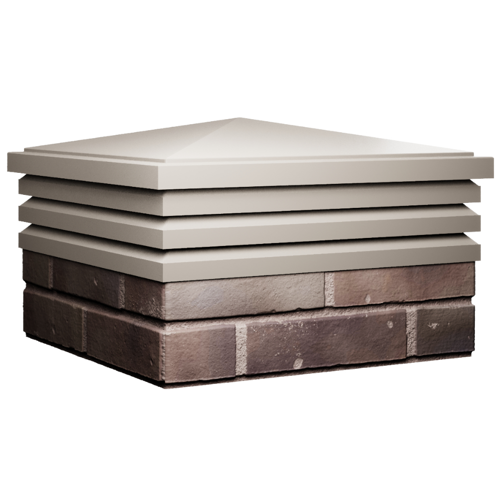 Колпак Zking Бона ХайТек Бежевый на столб 2х2 кирпича (513х513мм) в Валдае фото