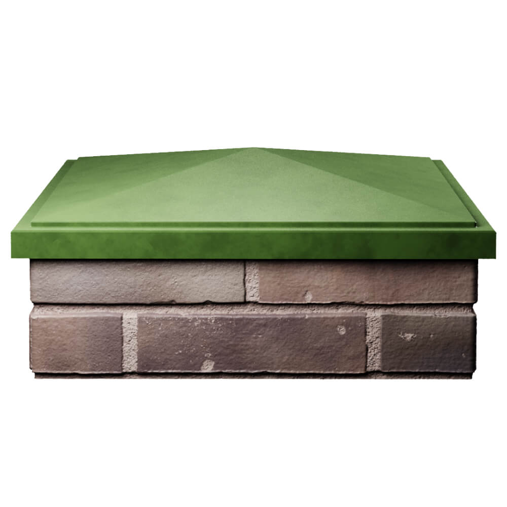 Колпак Zking БонаМоно Зеленый на столб 2х2 кирпича (515х515, 530х530мм) Валдай фото