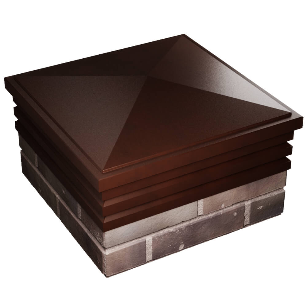 Колпак Zking Бона ХайТек Коричневый на столб 2х2 кирпича (513х513мм) в Валдае фото