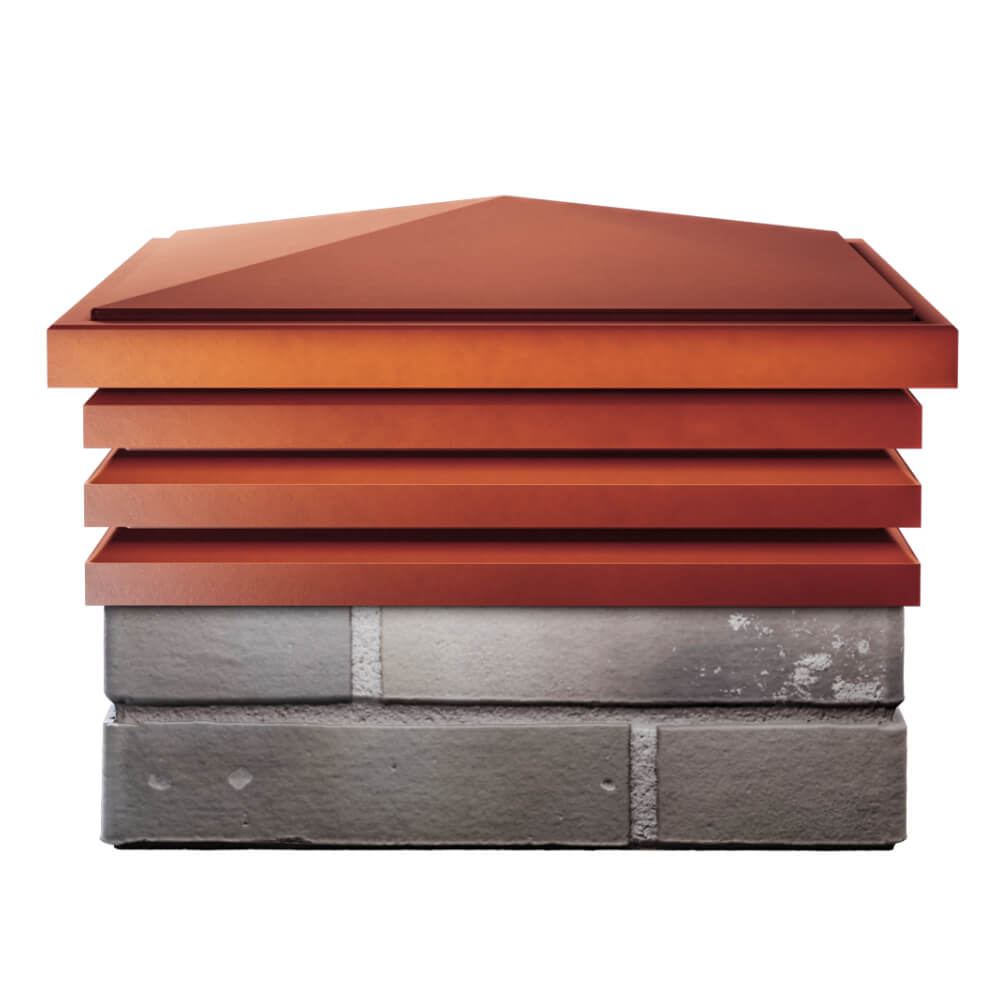 Колпак Zking Бона ХайТек Красный на столб 1.5х1.5 кирпича (385х385мм) Валдай фото