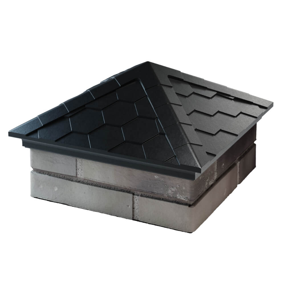 Колпак Zking Эверест Черный на столб 1.5х1.5 кирпича (390х390мм) в Валдае фото