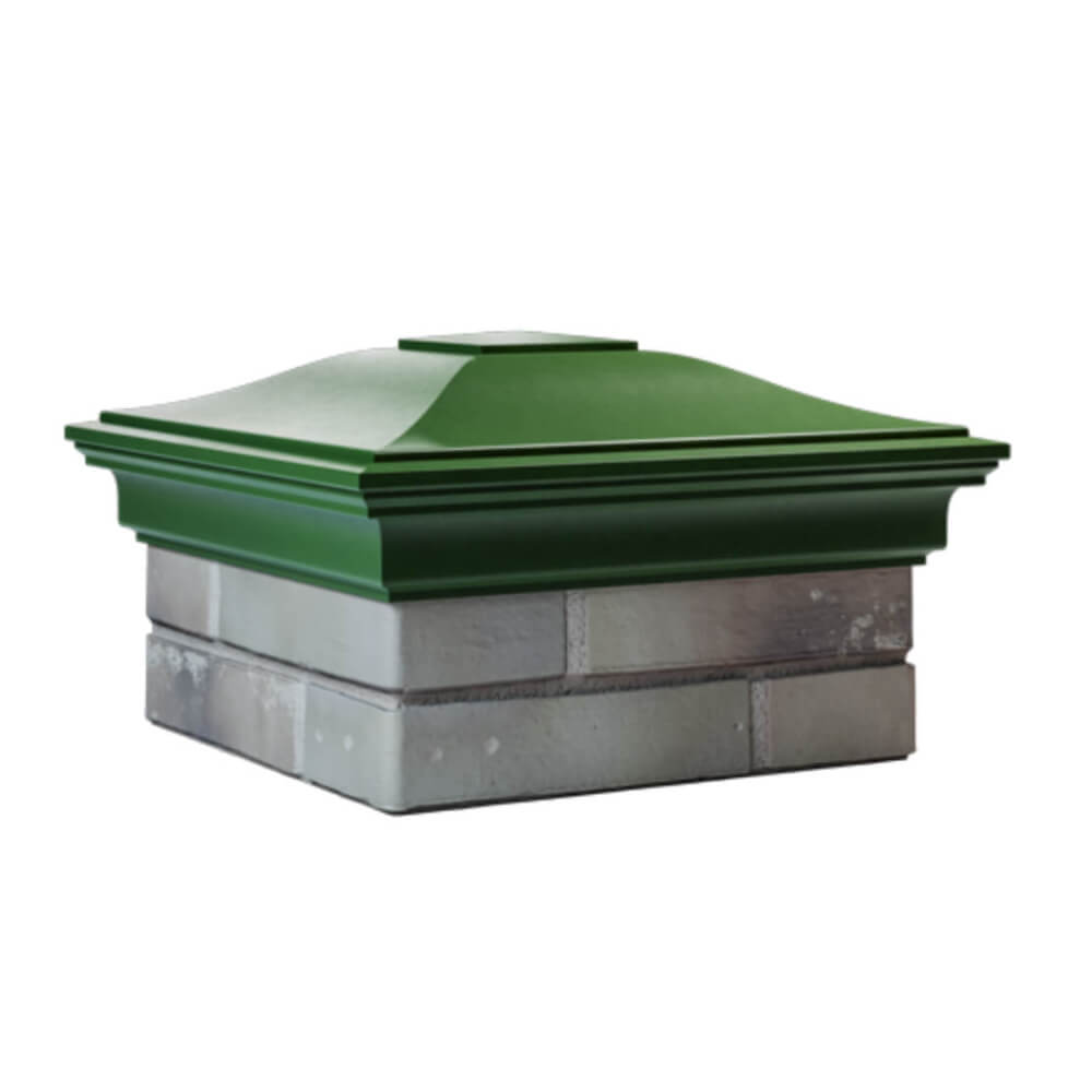 Колпак Zking Монблан Зеленый на столб 1.5х1.5 еврокирпича 0.7НФ (355х355мм) в Валдае фото