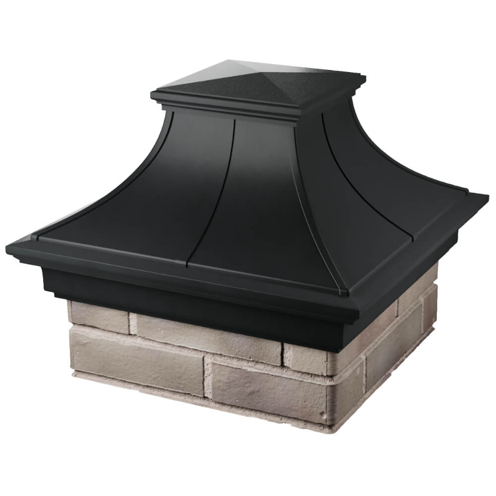 Колпак Zking Монблан Премиум Черный на столб 1.5х1.5 кирпича (385х385мм) в Валдае фото