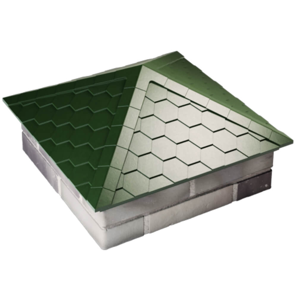 Колпак Zking Эверест Зеленый на столб 2х2 кирпича (535х535мм) Валдай фото