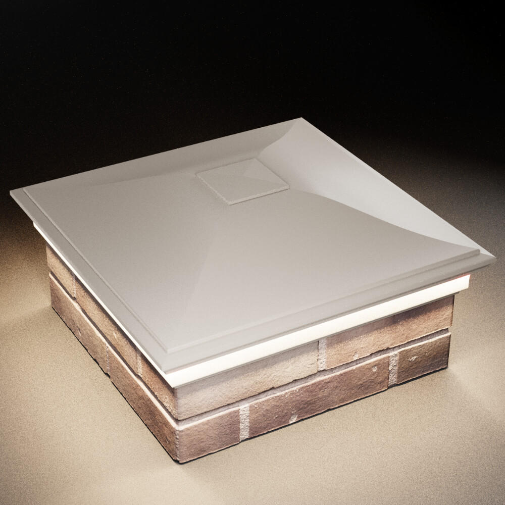 Колпак Zking Монблан Бежевый на столб 2х2 кирпича (515х515мм) c подсветкой в Валдае фото