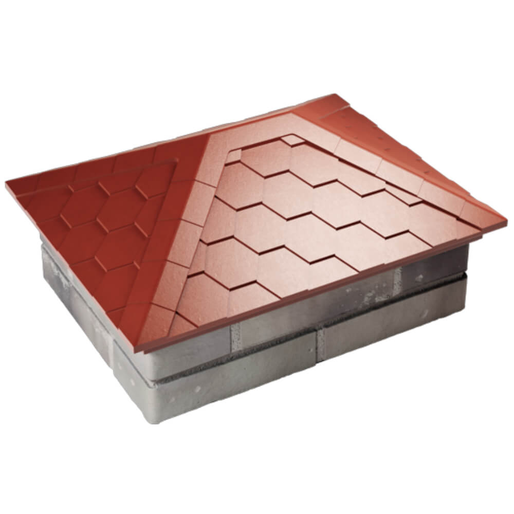 Колпак Zking Эверест Красный на столб 2х1.5 кирпича (520х390мм) Валдай фото