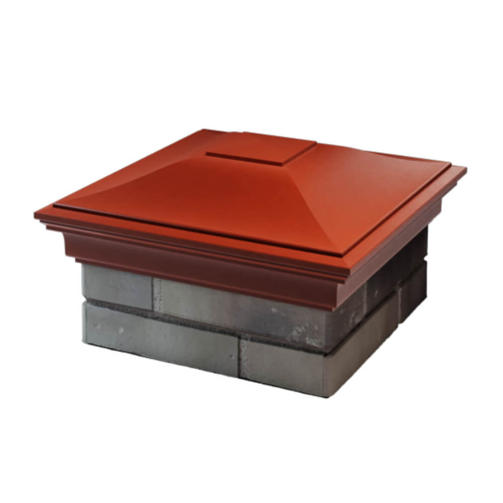 Колпак Zking Монблан Красный на столб 1.5х1.5 еврокирпича 0.7НФ (355х355мм) в Валдае фото