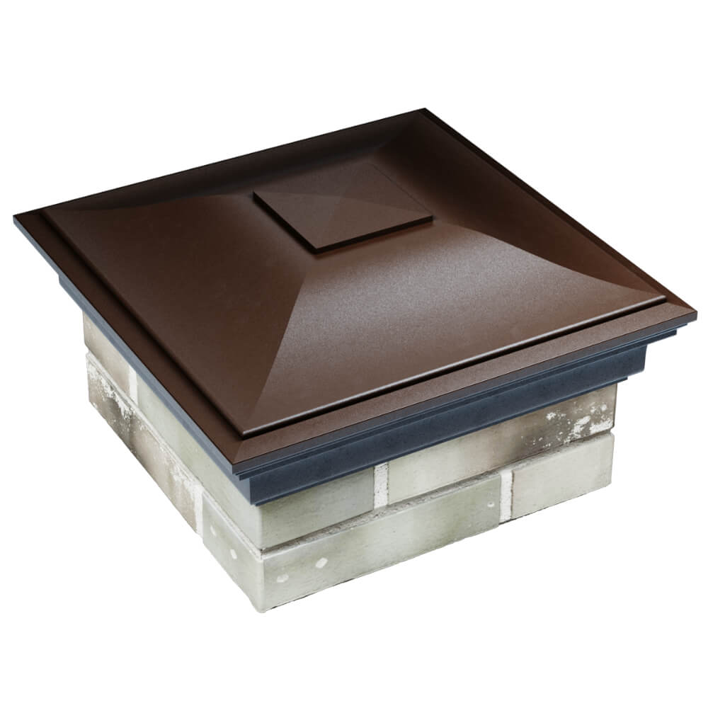 Колпак Zking Монблан Коричневый на столб 1.5х1.5 кирпича (385х385мм) в Валдае фото