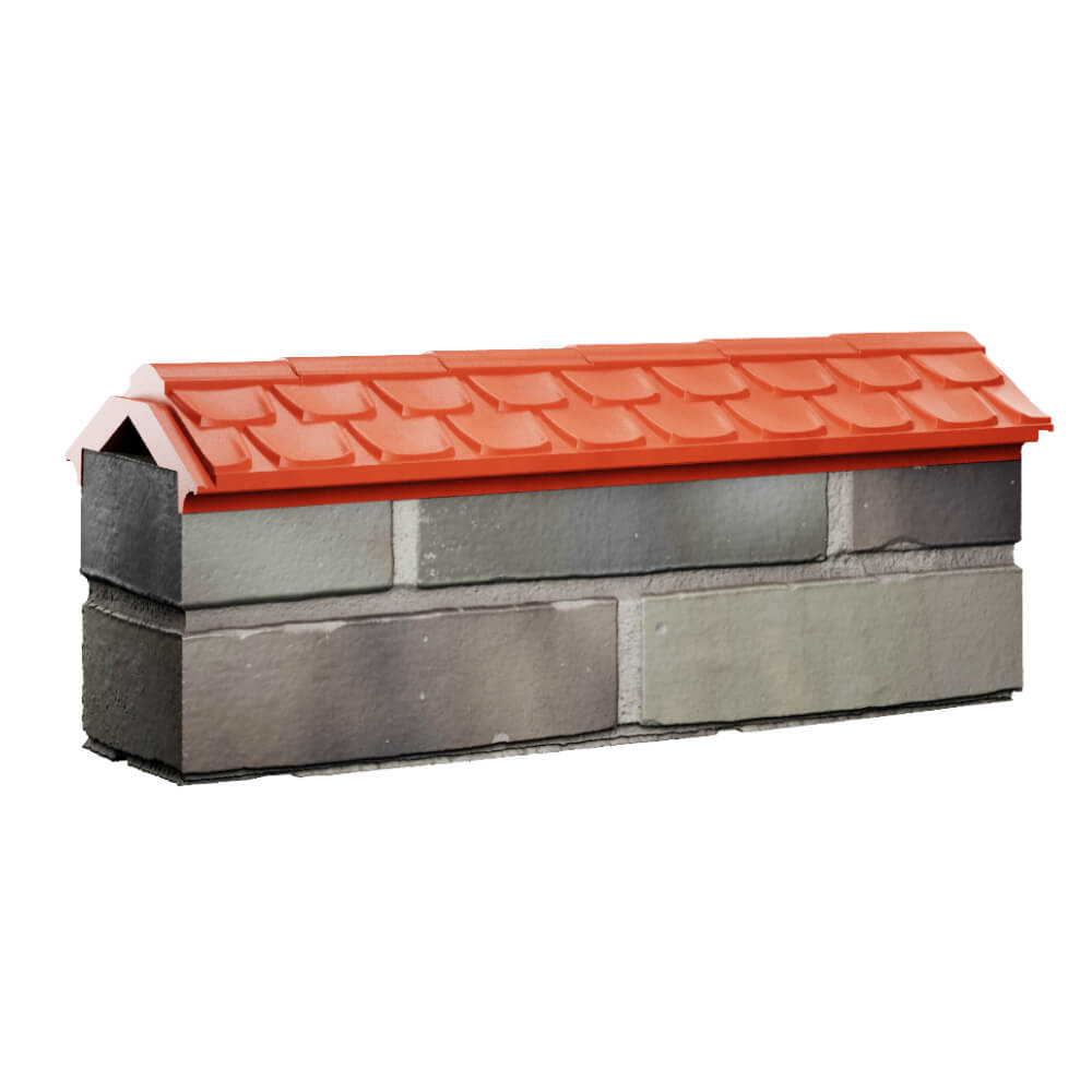 Парапет Zking Эльбрус Красный с посадкой на 0.5 кирпича (130мм) Валдай фото