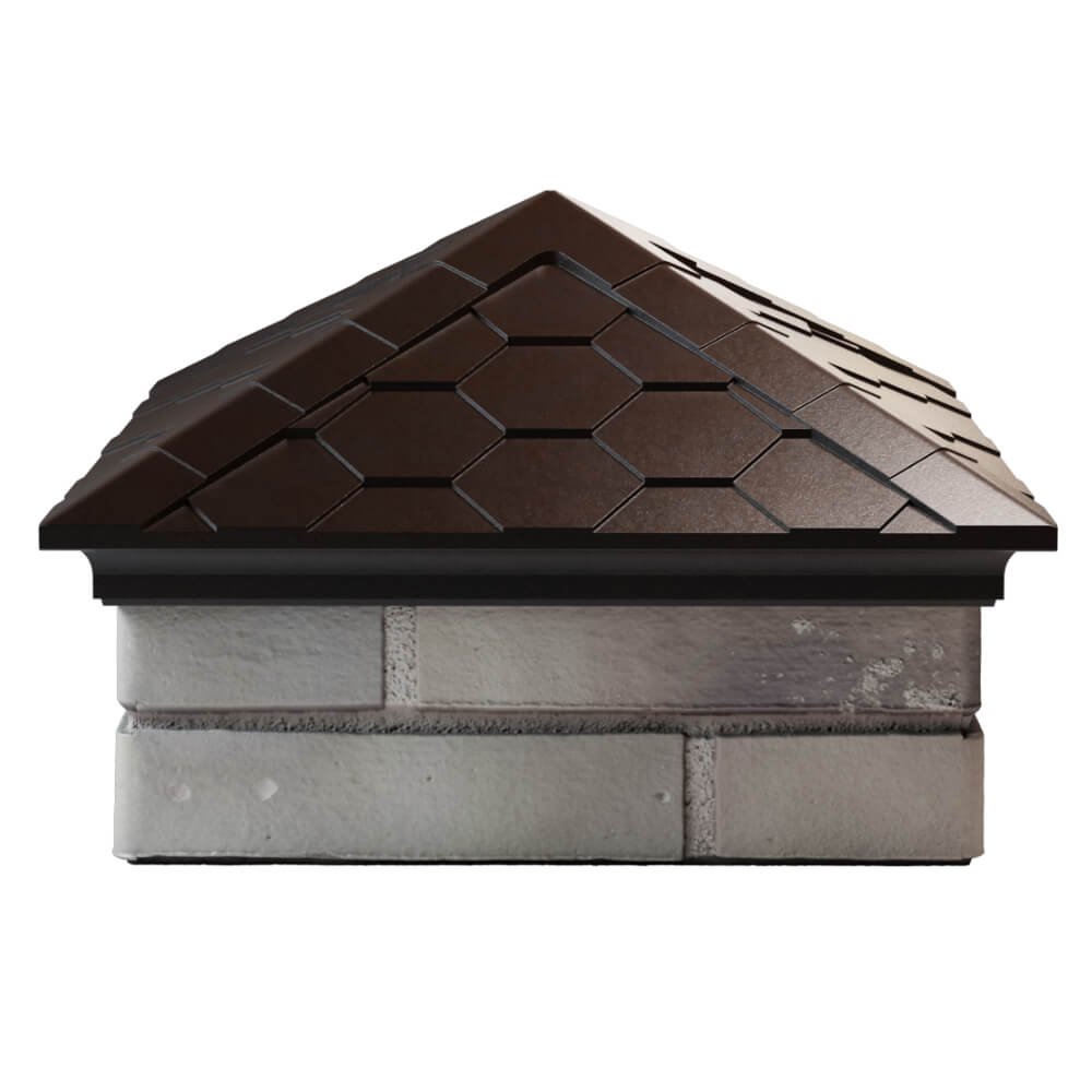 Колпак Zking Эверест Коричневый на столб 1.5х1.5 кирпича (390х390мм) Валдай фото