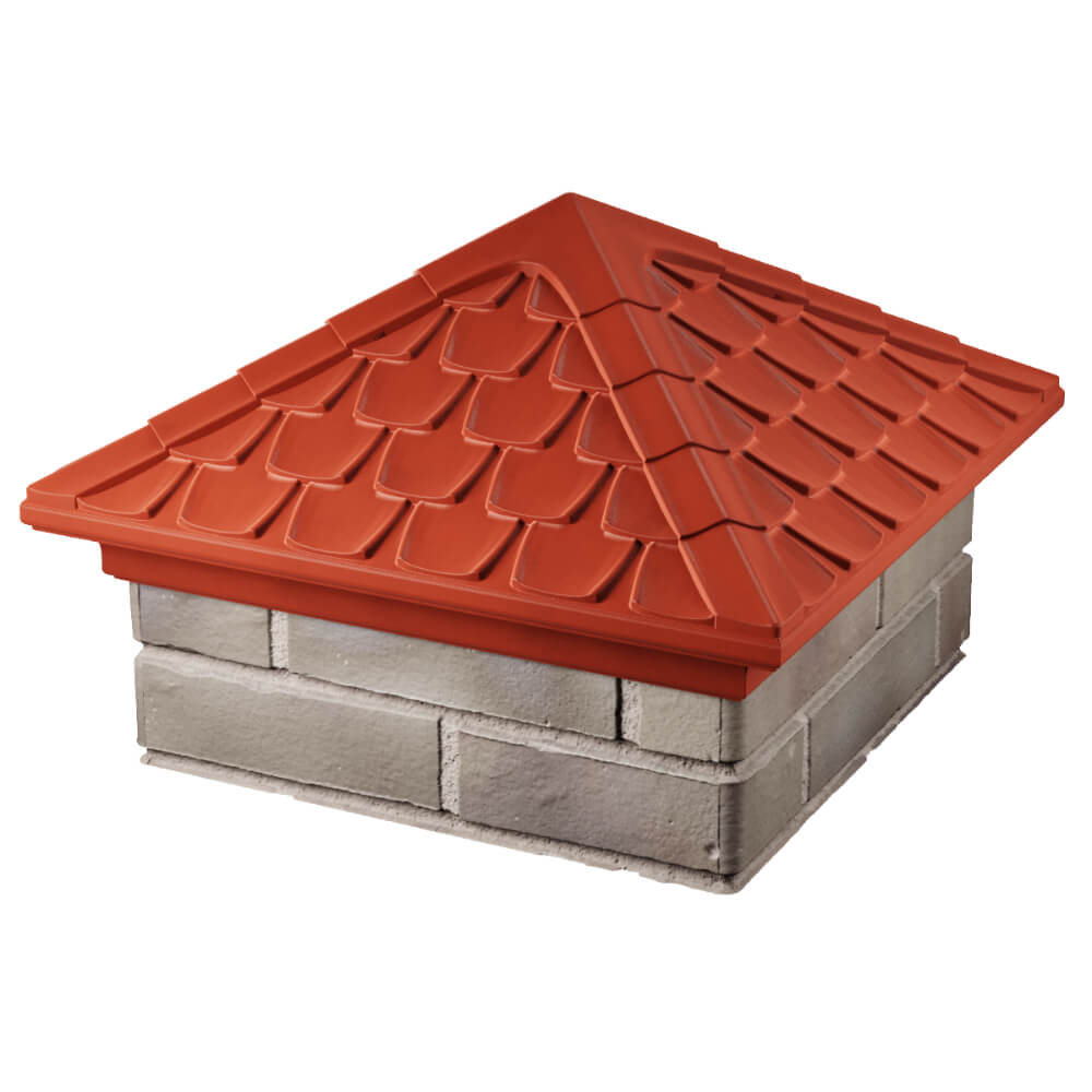 Колпак Zking Эльбрус Красный на столб 1.5х1.5 кирпича (385х385мм) в Валдае фото