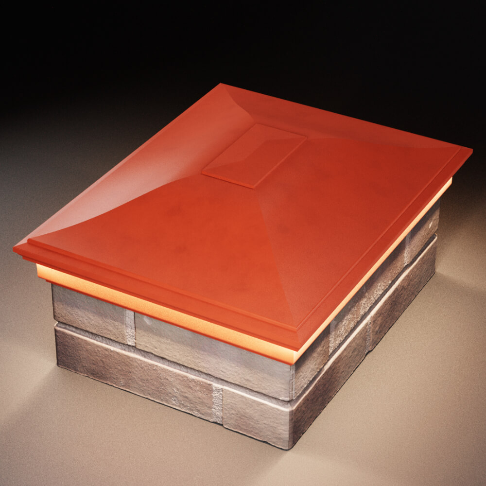 Колпак Zking Монблан Красный на столб 2х1.5 кирпича (515х385мм) c подсветкой в Валдае фото