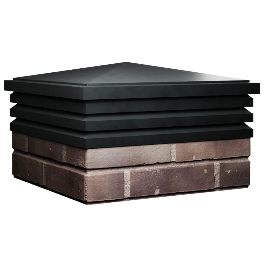 Колпак Zking Бона ХайТек Черный на столб 2х2 кирпича (513х513мм) в Валдае фото