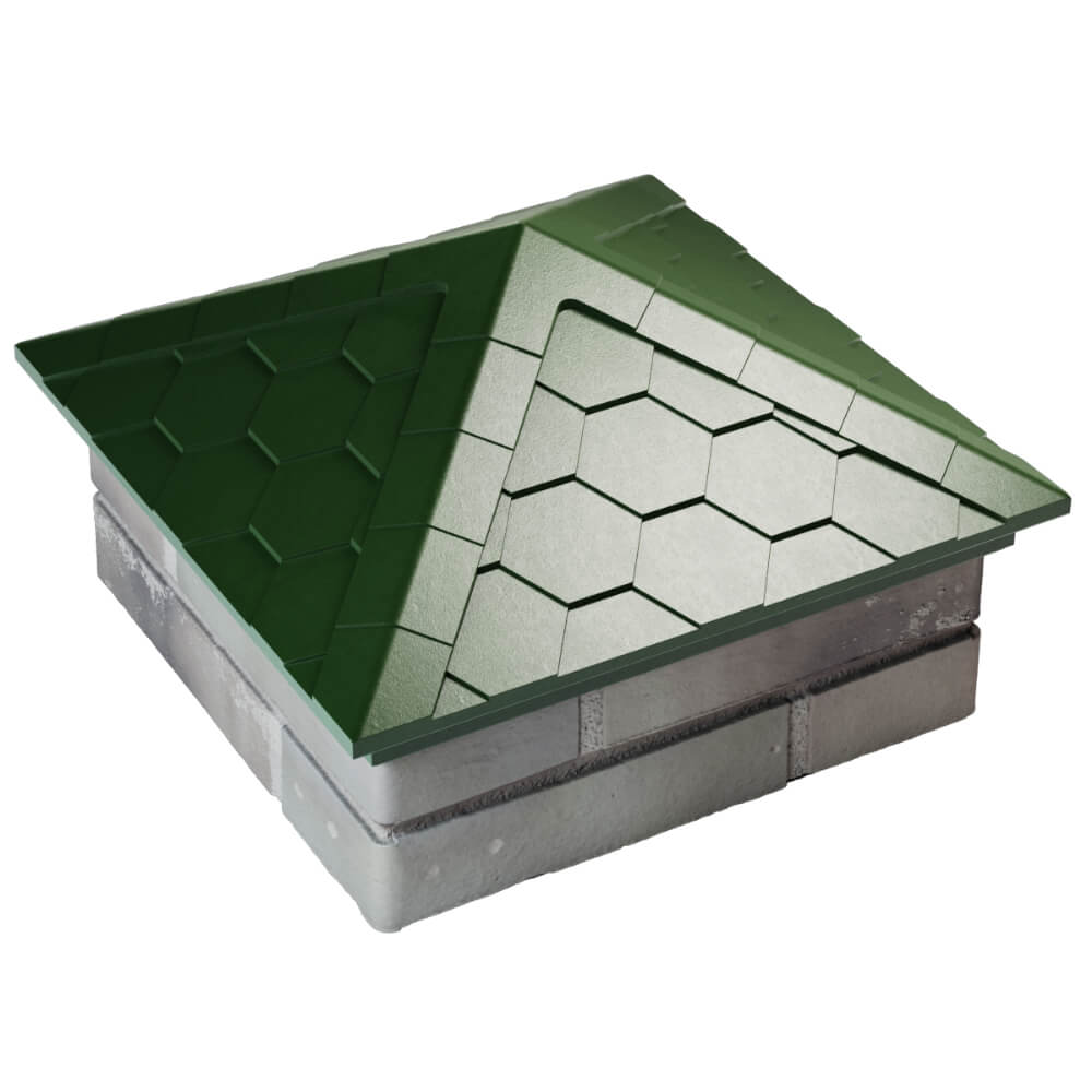 Колпак Zking Эверест Зеленый на столб 1.5х1.5 кирпича (390х390мм) в Валдае фото