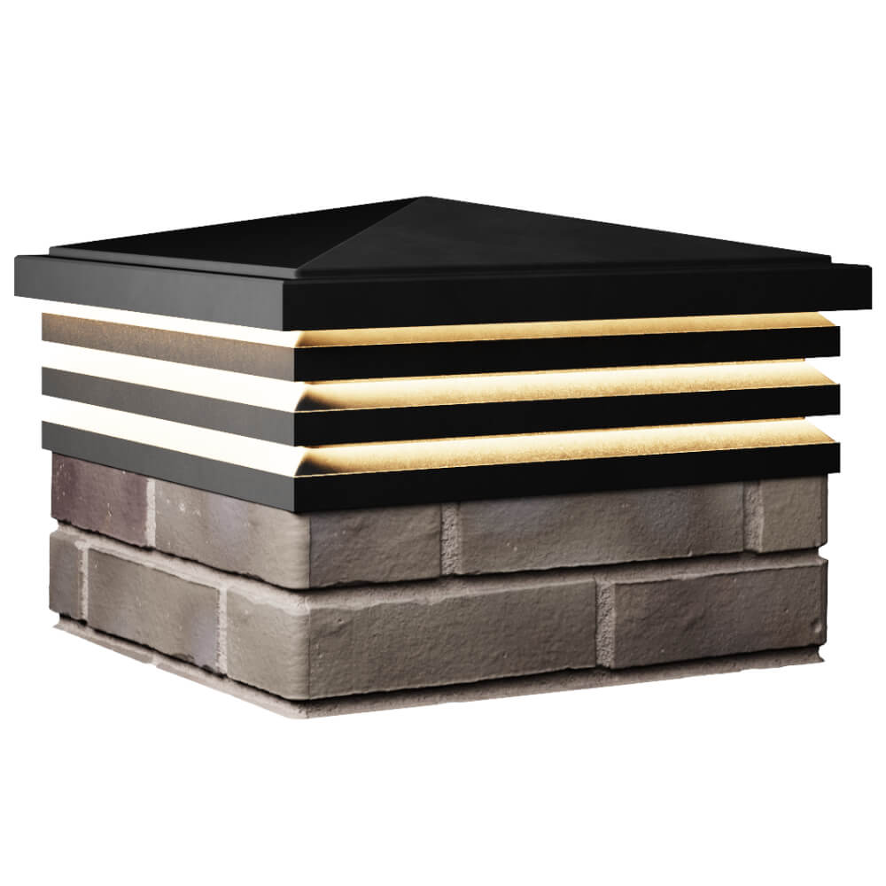 Колпак Zking Бона ХайТек Черный на столб 1.5х1.5 кирпича (385х385мм) с подсветкой в Валдае фото