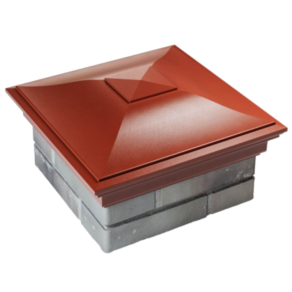 Колпак Zking Монблан Красный на столб 1.5х1.5 кирпича (385х385мм) в Валдае фото