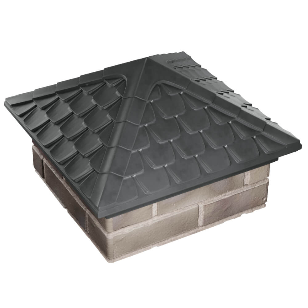 Колпак Zking Эльбрус Серый на столб 1.5х1.5 кирпича (385х385мм) в Валдае фото