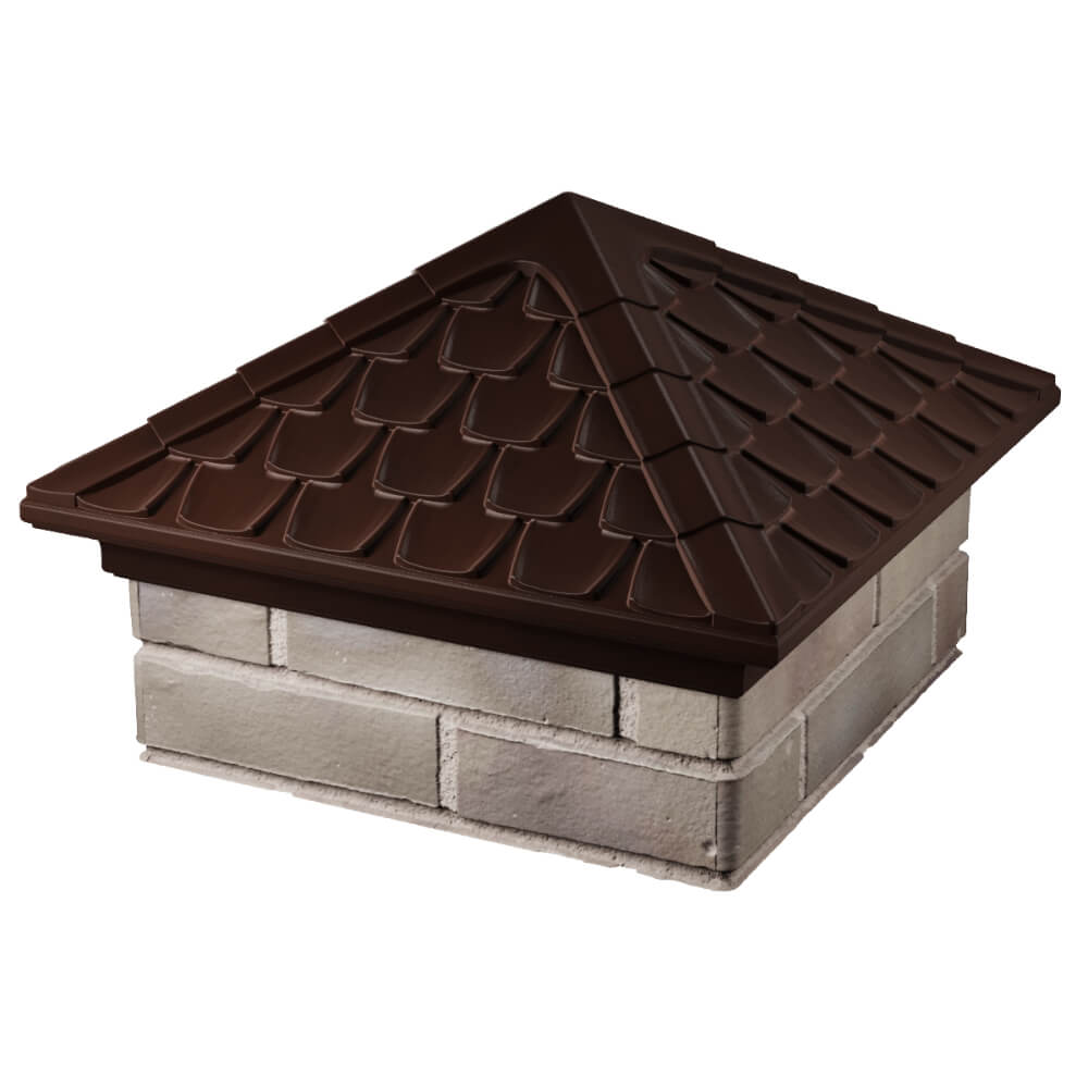 Колпак Zking Эльбрус Коричневый на столб 1.5х1.5 кирпича (385х385мм) в Валдае фото