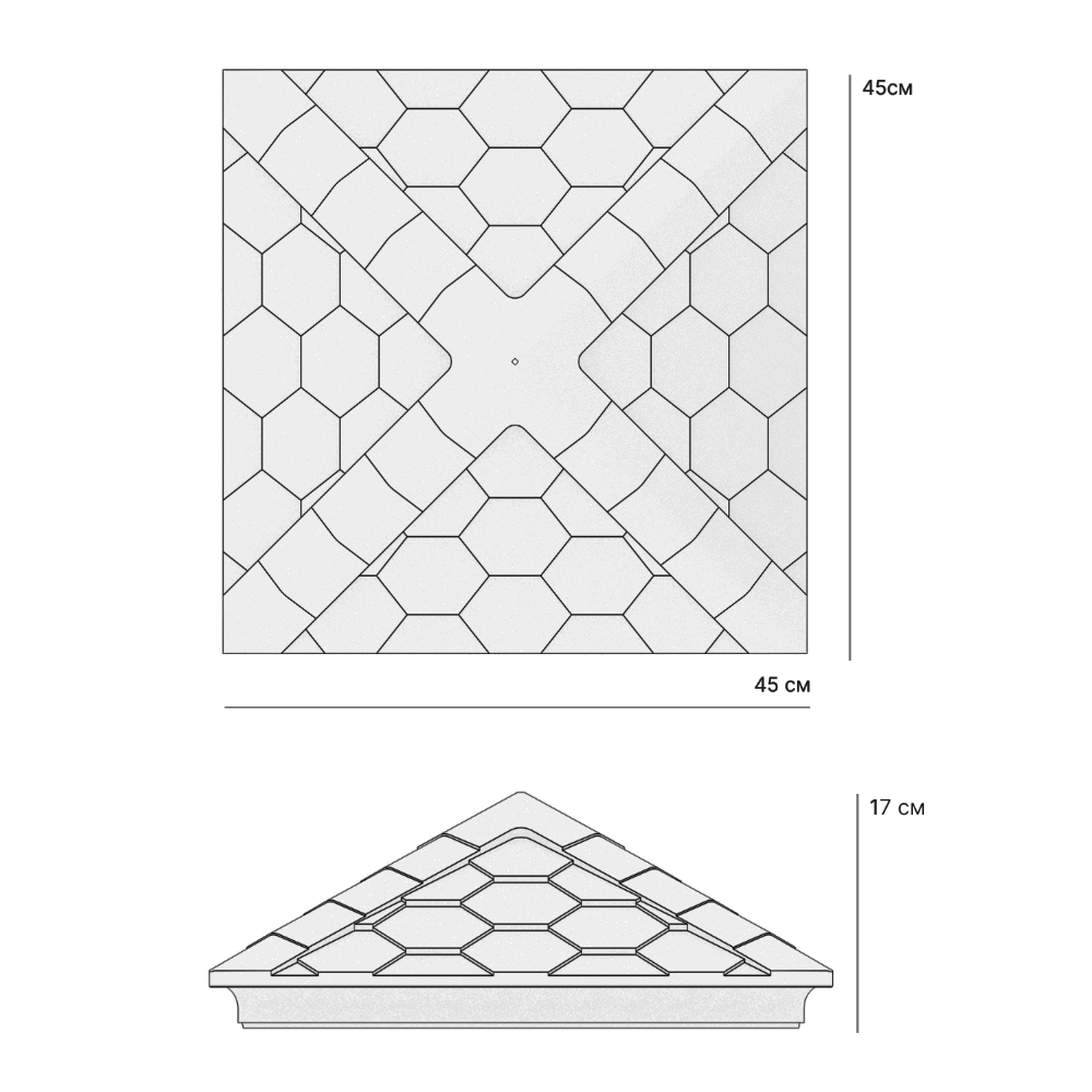Колпак Zking Эверест Бежевый на столб 1.5х1.5 кирпича (390х390мм) в Валдае фото
