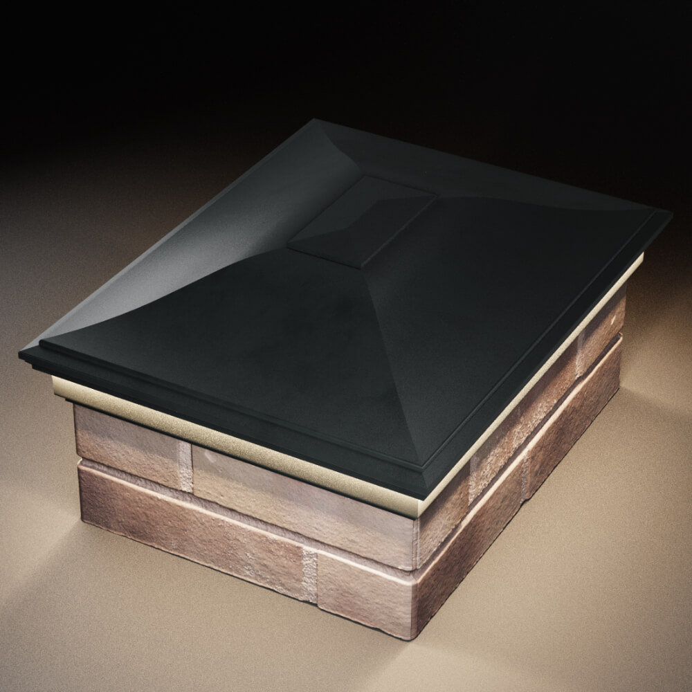 Колпак Zking Монблан Черный на столб 2х1.5 кирпича (515х385мм) c подсветкой в Валдае фото