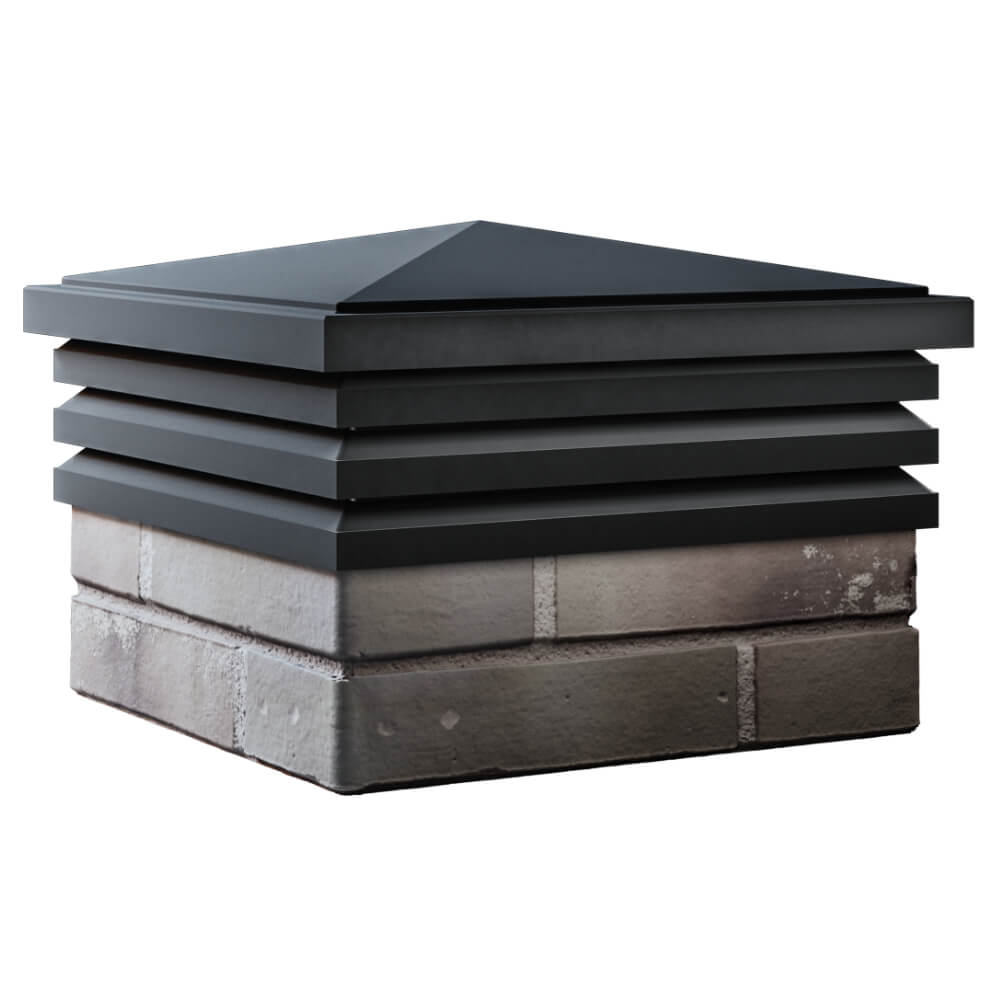 Колпак Zking Бона ХайТек Черный на столб 1.5х1.5 кирпича (385х385мм) в Валдае фото