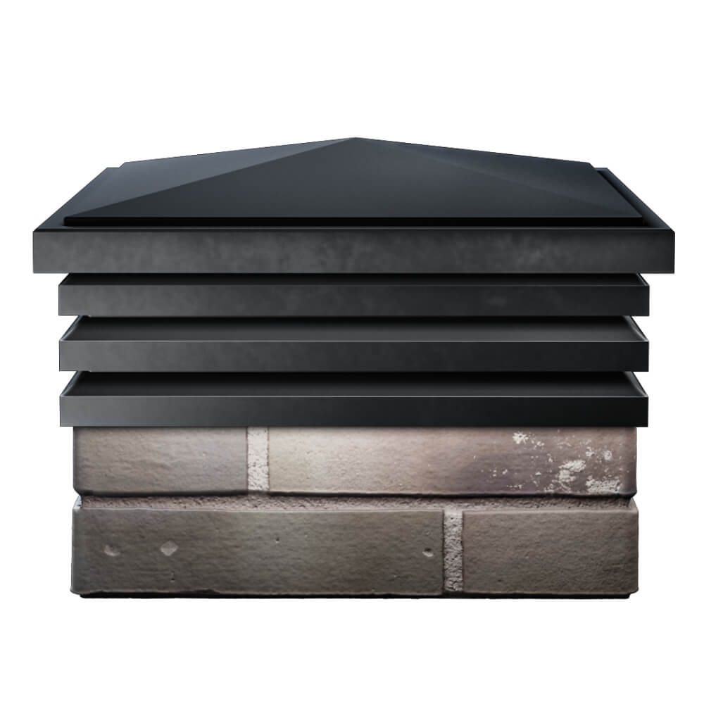 Колпак Zking Бона ХайТек Черный на столб 1.5х1.5 кирпича (385х385мм) Валдай фото