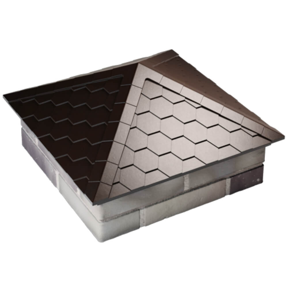 Колпак Zking Эверест Коричневый на столб 2х2 кирпича (535х535мм) Валдай фото