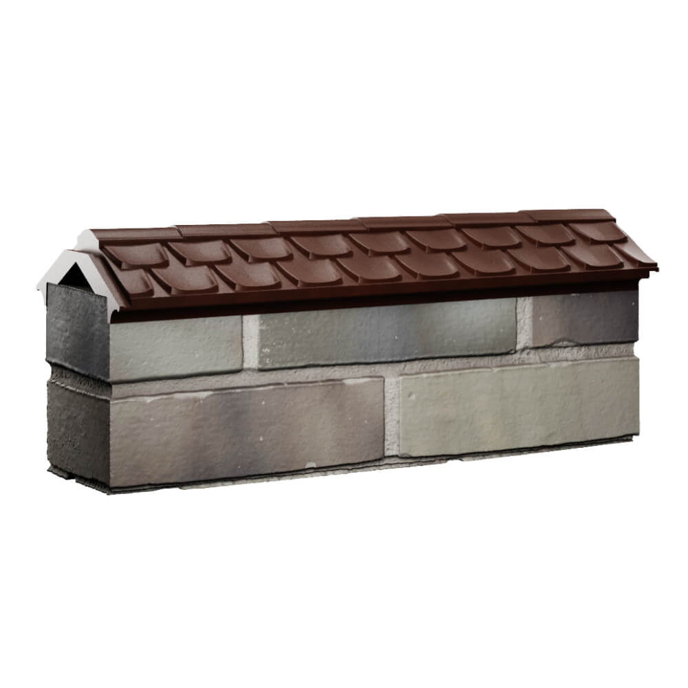 Парапет Zking Эльбрус Коричневый с посадкой на 0.5 кирпича (130мм) Валдай фото