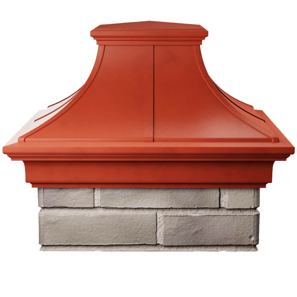 Колпак Zking Монблан Премиум Красный на столб 1.5х1.5 кирпича (385х385мм) Валдай фото