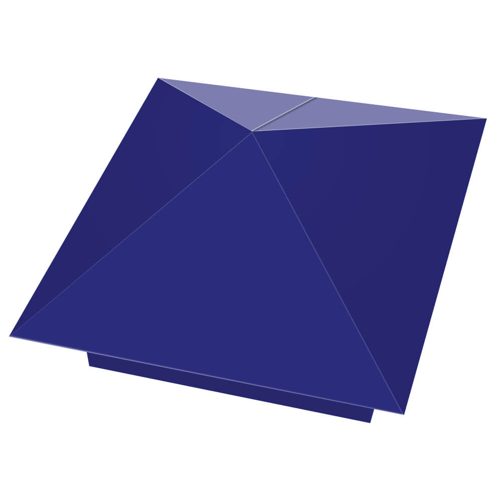 Колпак металлический 400х400мм RAL5002 Синий Ультрамарин заборный Валдай фото