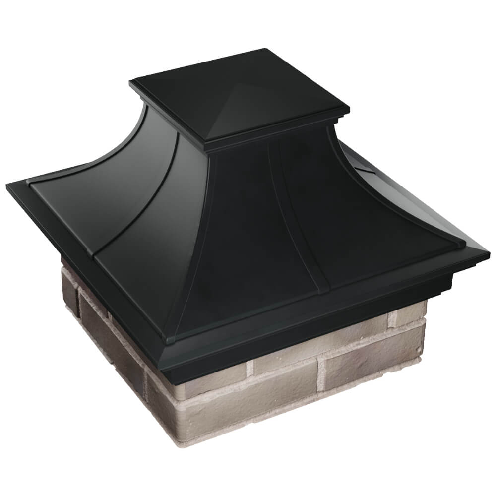 Колпак Zking Монблан Премиум Черный на столб 1.5х1.5 кирпича (385х385мм) в Валдае фото