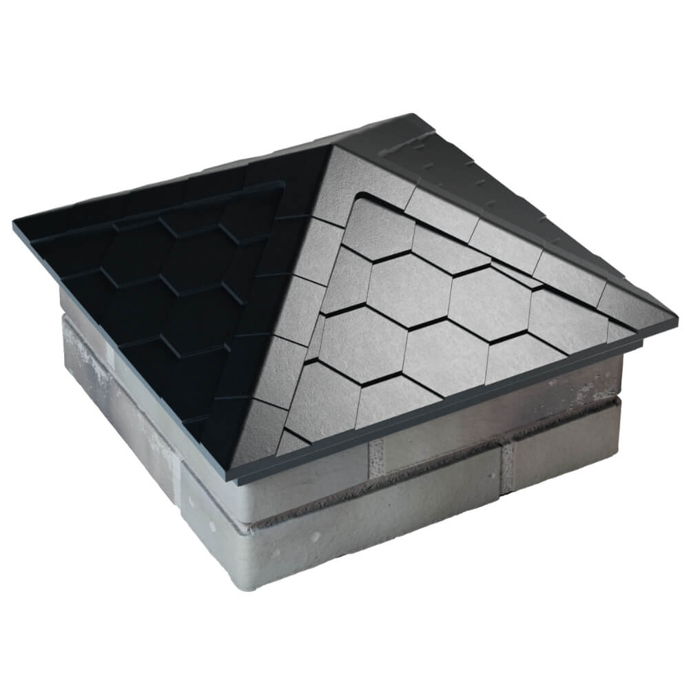 Колпак Zking Эверест Черный на столб 1.5х1.5 кирпича (390х390мм) в Валдае фото