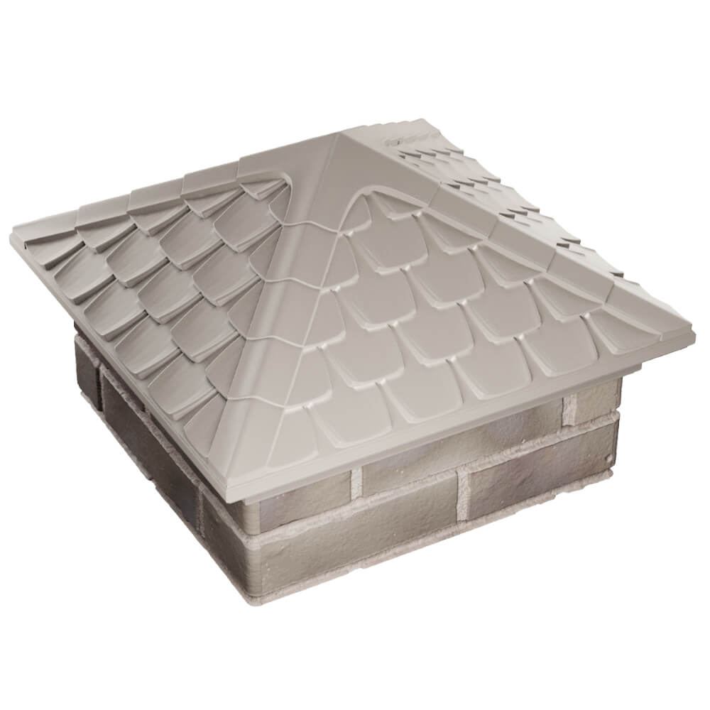 Колпак Zking Эльбрус Бежевый на столб 1.5х1.5 кирпича (385х385мм) в Валдае фото