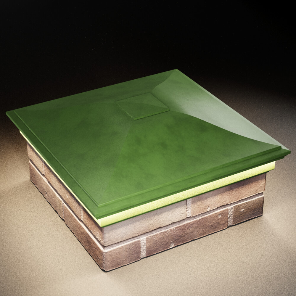 Колпак Zking Монблан Зеленый на столб 2х2 кирпича (515х515мм) c подсветкой в Валдае фото