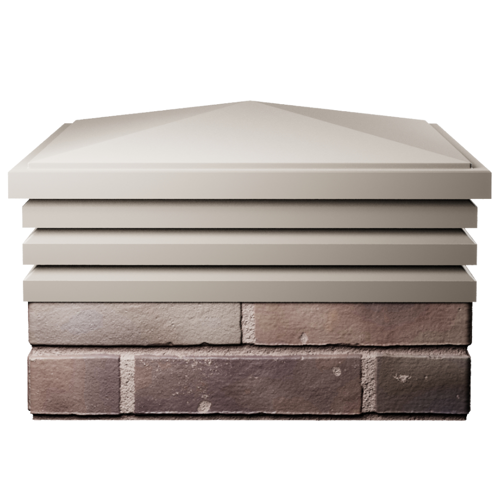 Колпак Zking Бона ХайТек Бежевый на столб 2х2 кирпича (513х513мм) Валдай фото