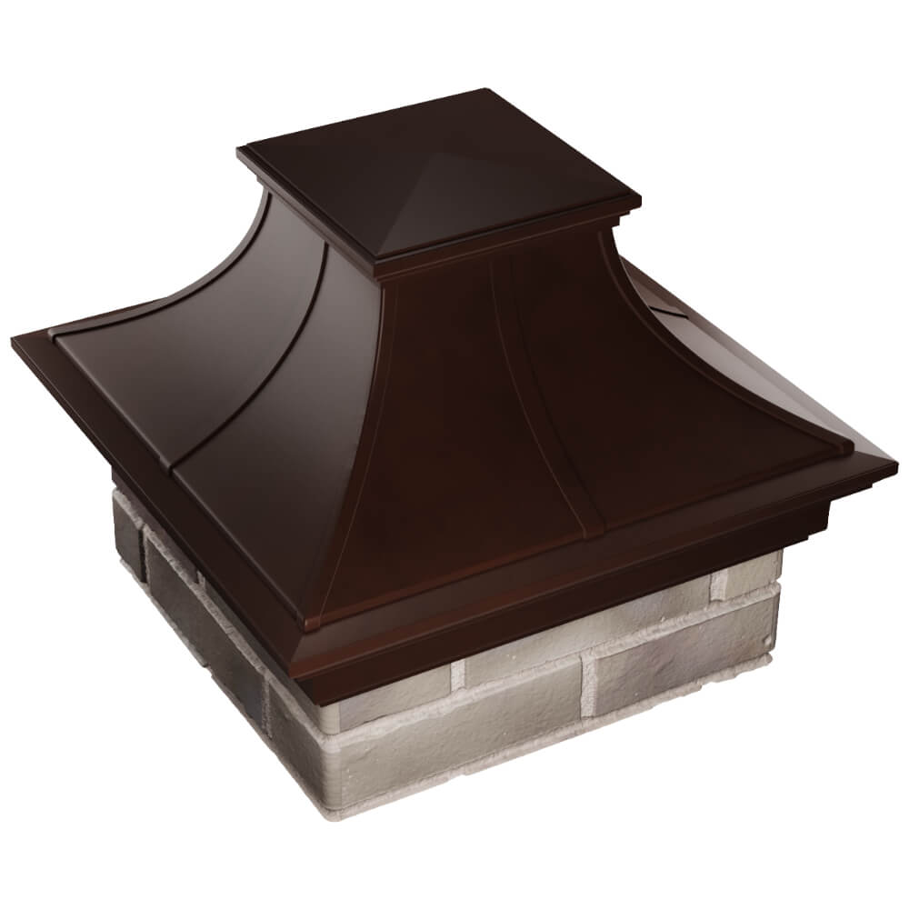 Колпак Zking Монблан Премиум Коричневый на столб 1.5х1.5 кирпича (385х385мм) в Валдае фото