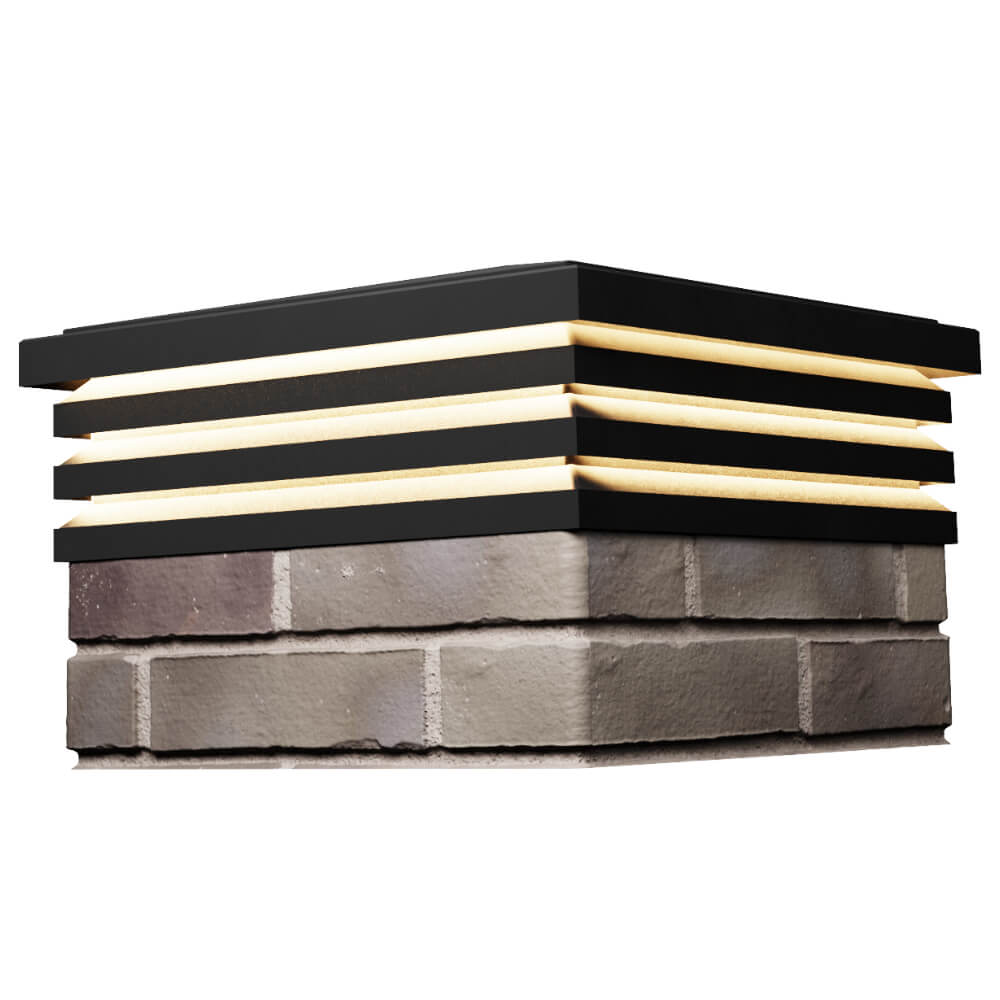 Колпак Zking Бона ХайТек Черный на столб 1.5х1.5 кирпича (385х385мм) с подсветкой в Валдае фото