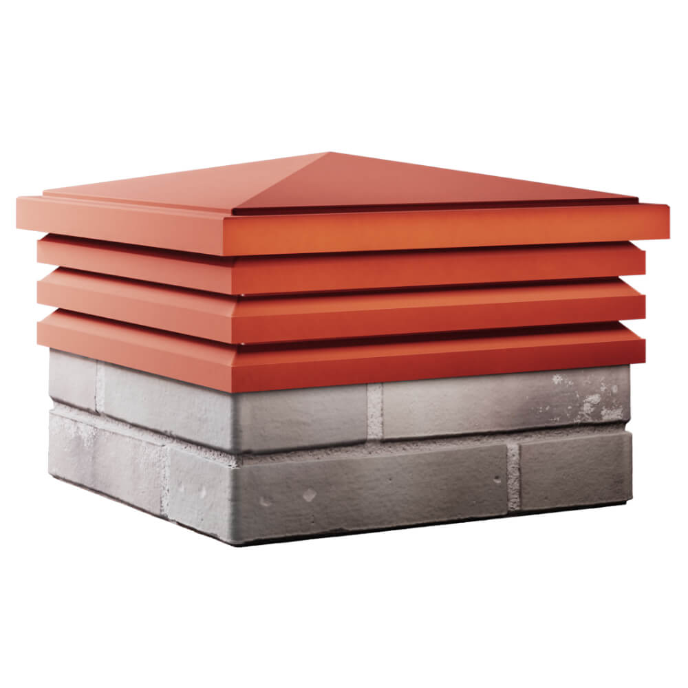 Колпак Zking Бона ХайТек Красный на столб 1.5х1.5 кирпича (385х385мм) в Валдае фото