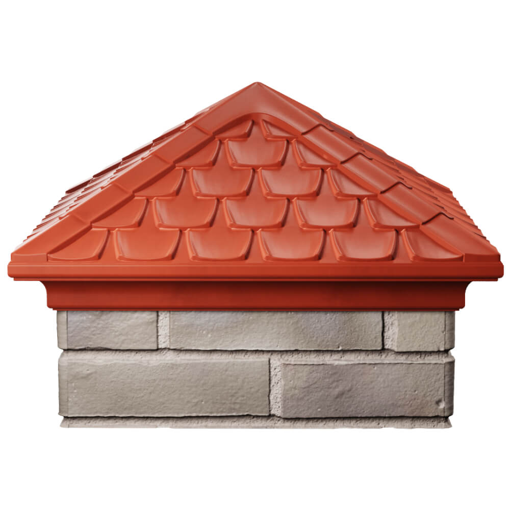 Колпак Zking Эльбрус Красный на столб 1.5х1.5 кирпича (385х385мм) Валдай фото