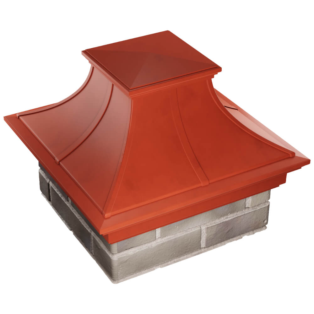 Колпак Zking Монблан Премиум Красный на столб 1.5х1.5 кирпича (385х385мм) в Валдае фото
