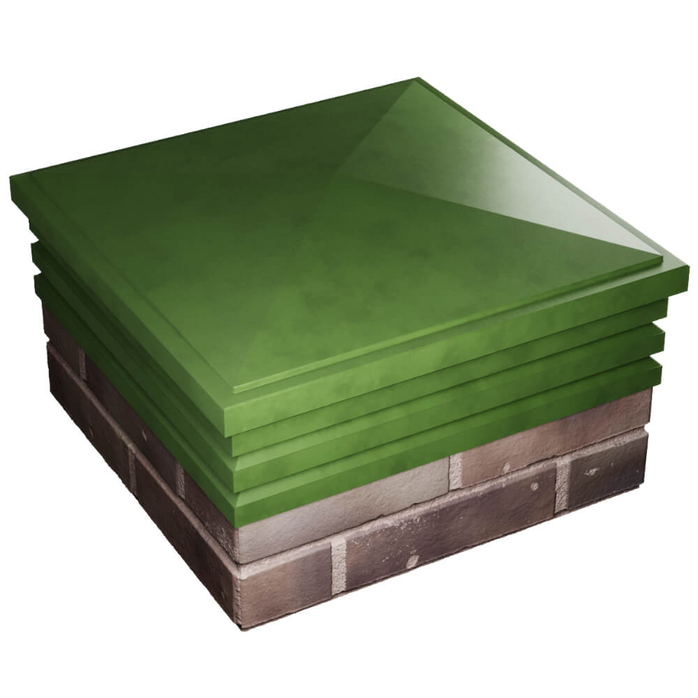 Колпак Zking Бона ХайТек Зеленый на столб 2х2 кирпича (513х513мм) в Валдае фото