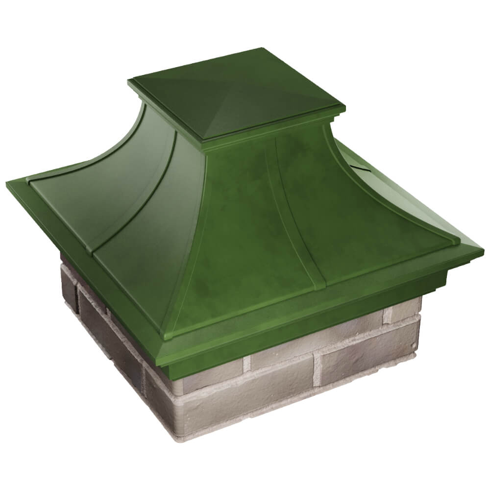 Колпак Zking Монблан Премиум Зеленый на столб 1.5х1.5 кирпича (385х385мм) в Валдае фото