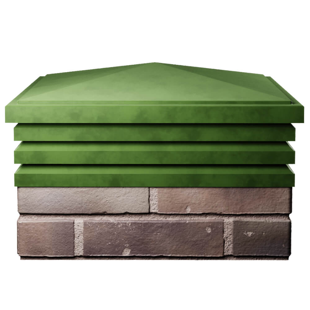 Колпак Zking Бона ХайТек Зеленый на столб 2х2 кирпича (513х513мм) Валдай фото