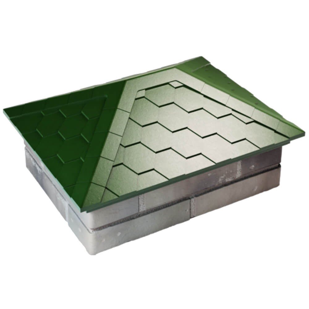 Колпак Zking Эверест Зеленый на столб 2х1.5 кирпича (520х390мм) Валдай фото