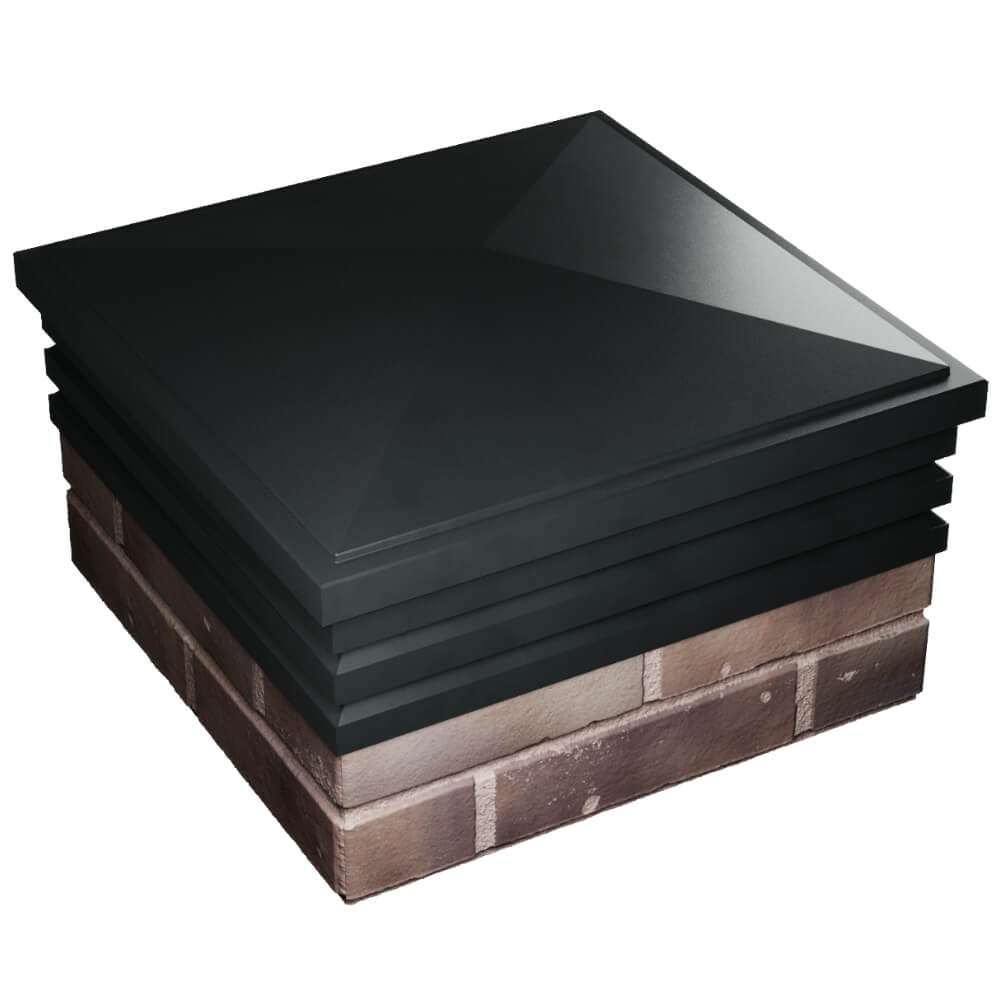 Колпак Zking Бона ХайТек Черный на столб 2х2 кирпича (513х513мм) в Валдае фото