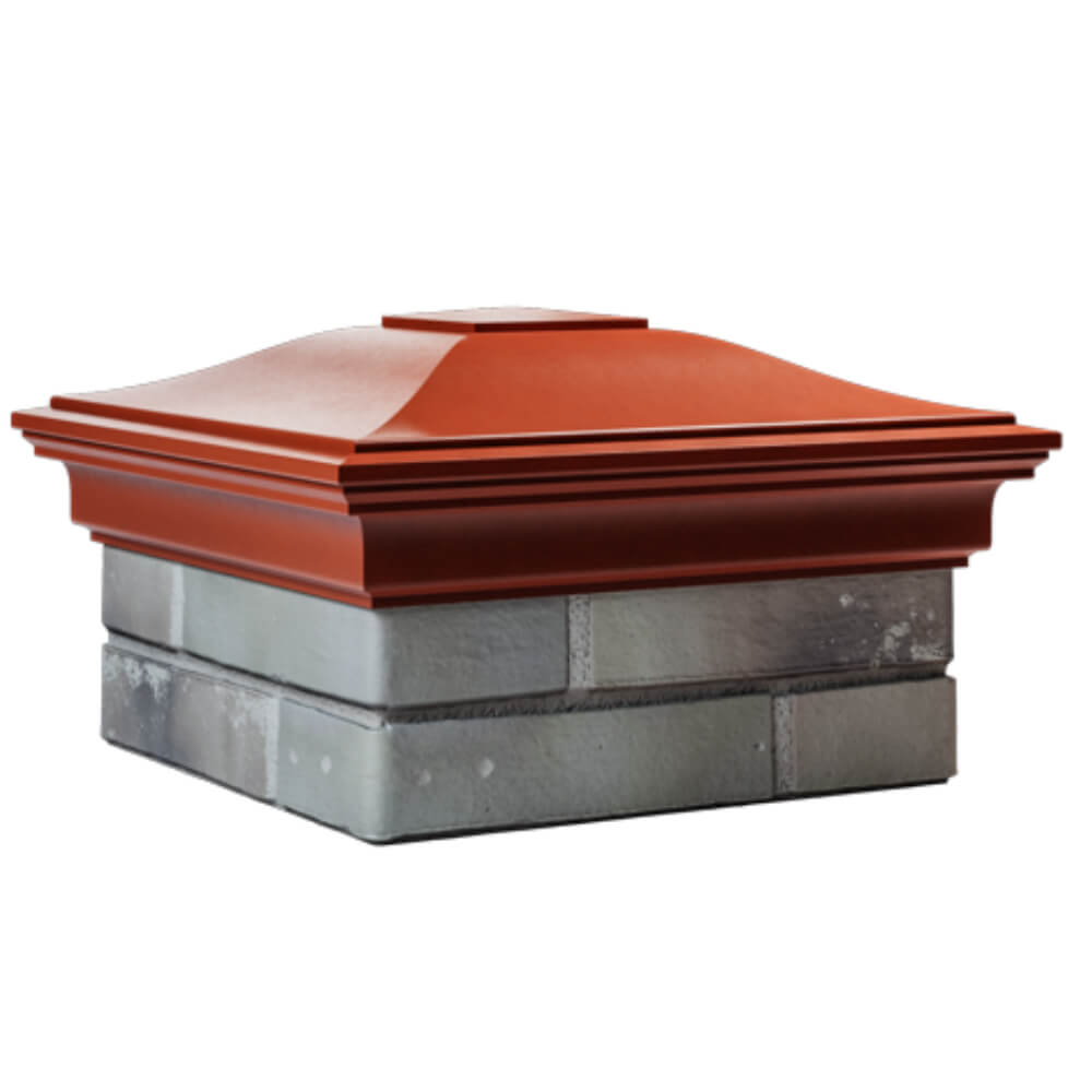 Колпак Zking Монблан Красный на столб 1.5х1.5 кирпича (385х385мм) в Валдае фото