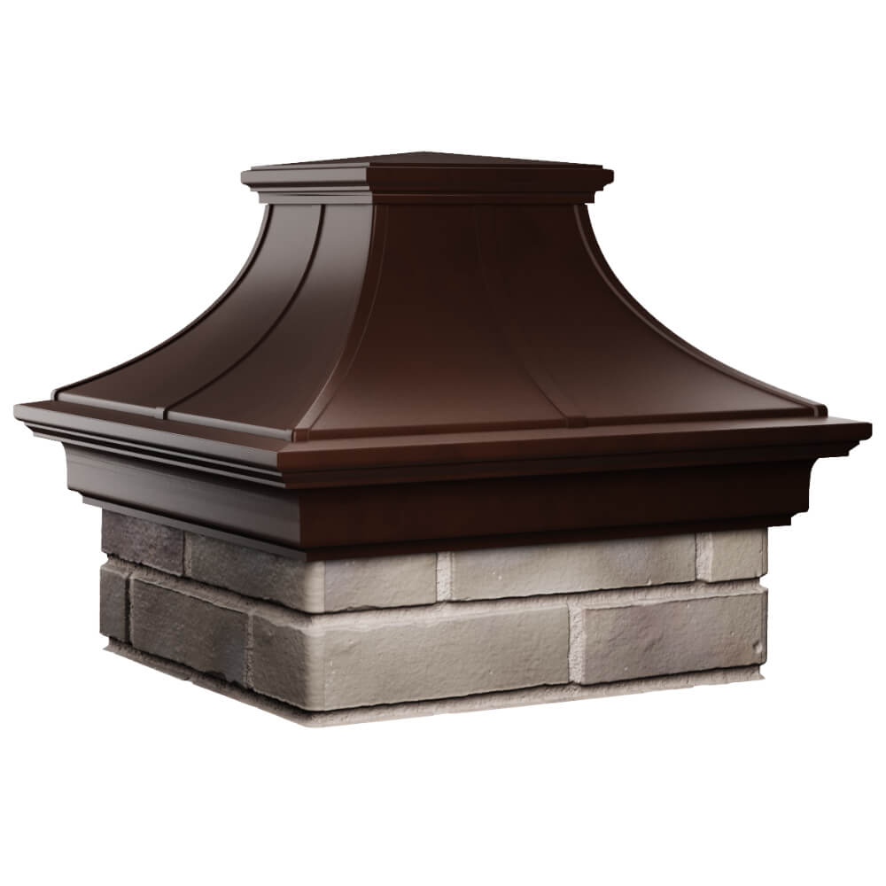 Колпак Zking Монблан Премиум Коричневый на столб 1.5х1.5 кирпича (385х385мм) в Валдае фото