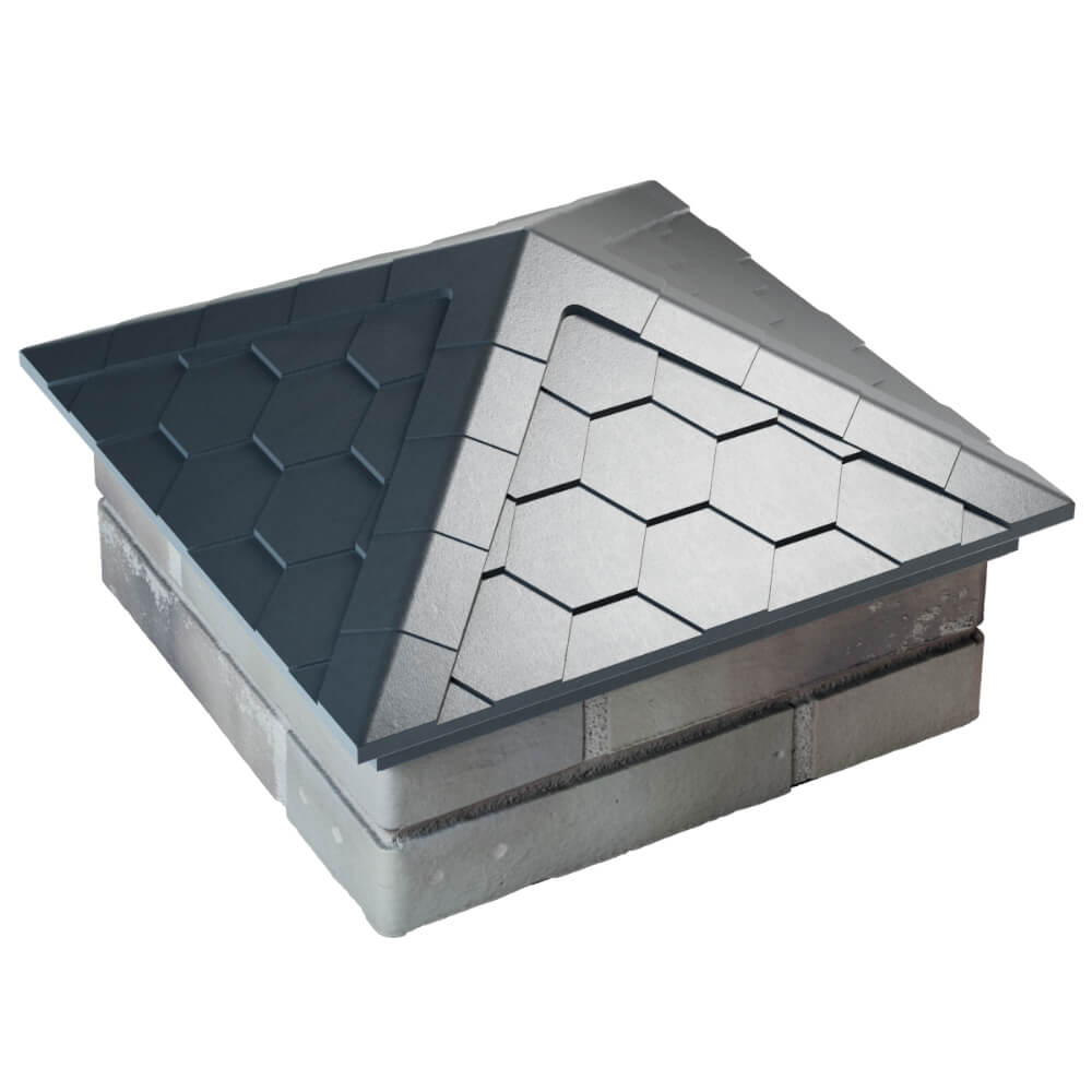 Колпак Zking Эверест Серый на столб 1.5х1.5 кирпича (390х390мм) в Валдае фото