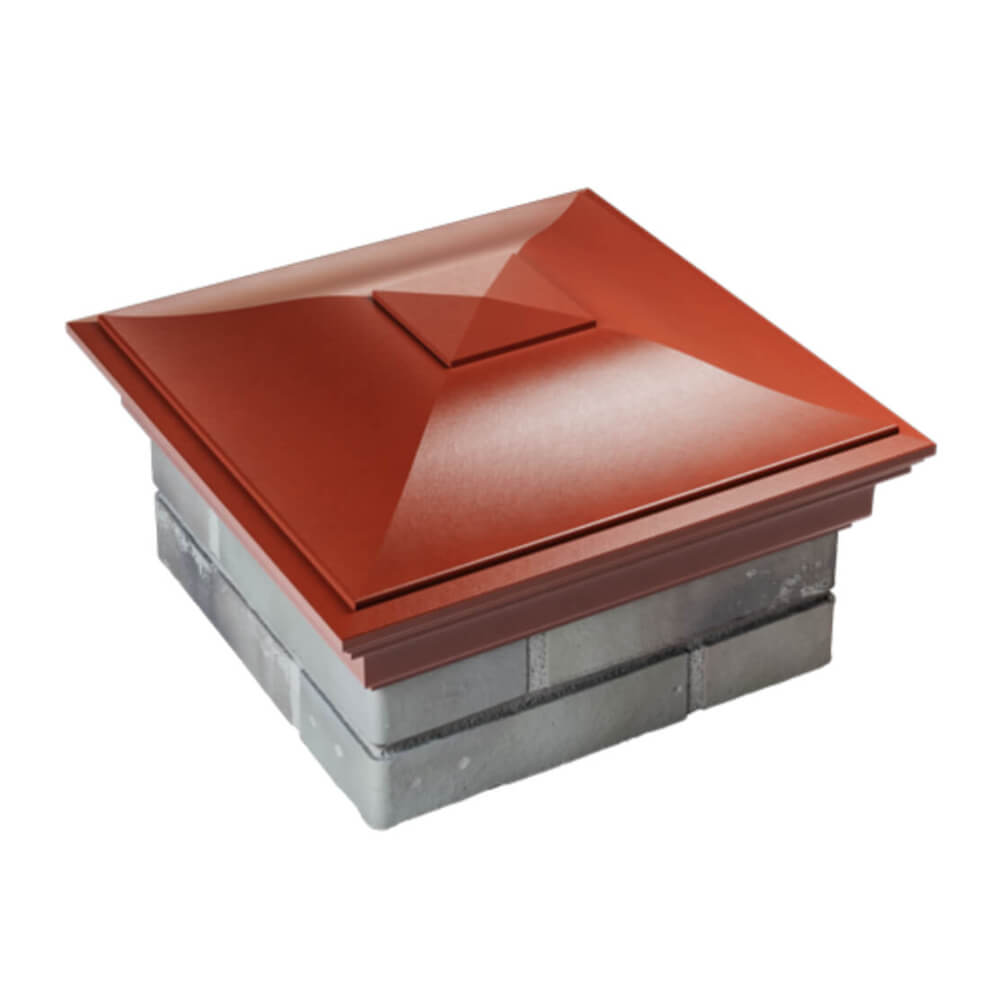 Колпак Zking Монблан Красный на столб 1.5х1.5 еврокирпича 0.7НФ (355х355мм) в Валдае фото