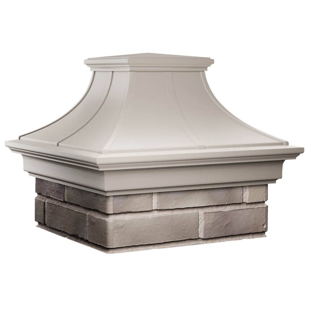 Колпак Zking Монблан Премиум Бежевый на столб 1.5х1.5 кирпича (385х385мм) в Валдае фото